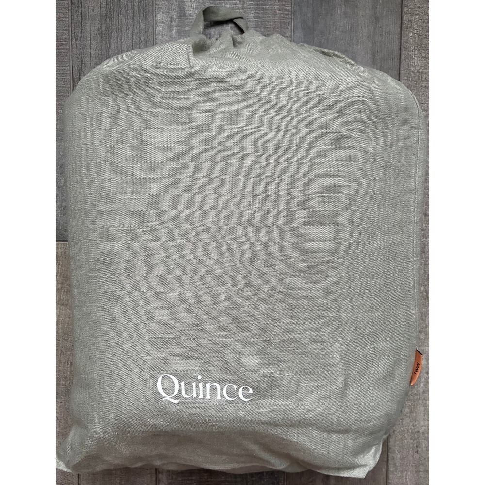 Quince European Linen Twin Sheet Set - Willowleaf (3-Piece)